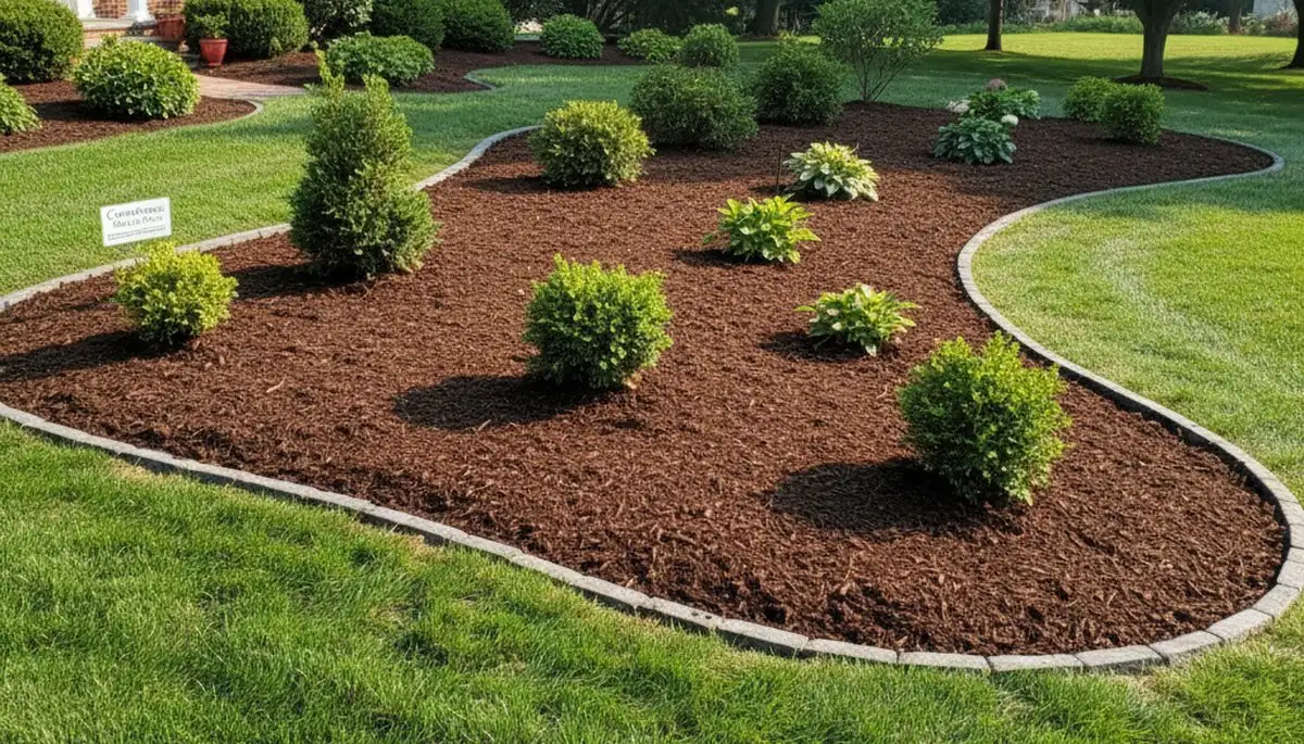 Fresh mulch and clean bed edging in Cambridge, MA by Chop Chop Landscaping for a polished lawn finish