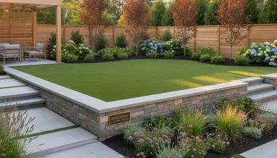 Landscaping design team in Cambridge, MA creating a custom outdoor living space