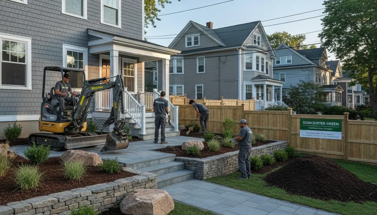 Cambridge, MA landscaping design team planning a custom yard for a residential property