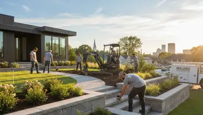 Cambridge, MA landscaping design team creating a custom outdoor living space
