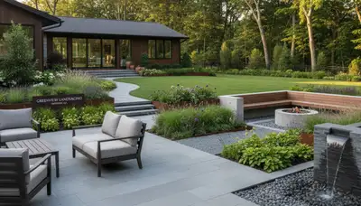 Landscaping team in Cambridge, MA designing and maintaining a professional outdoor landscape