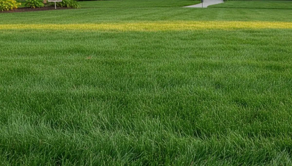 Lush green lawn with dense turf showing professional lawn care results in Cambridge, MA